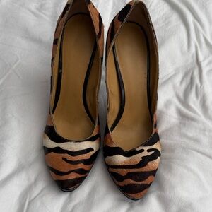 Nine West Tiger-Print Pointed-Toe Pumps in Brown and Black